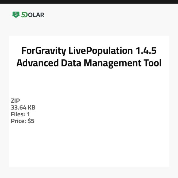 ForGravity LivePopulation 1.4.5 - أداة متقدمة لإدارة البيانات