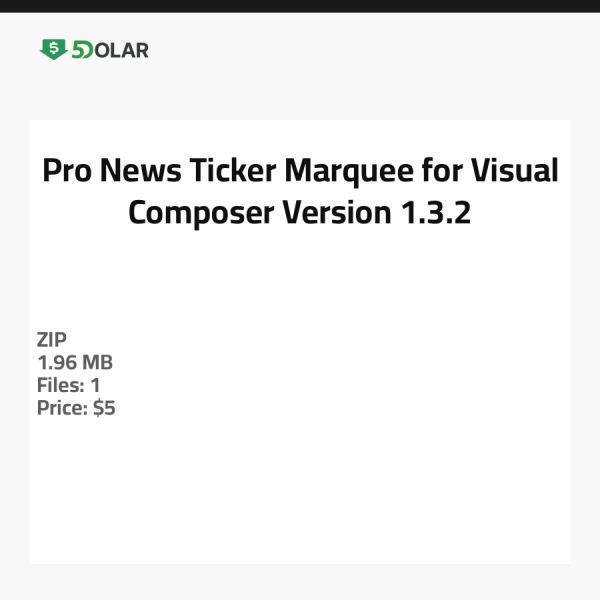 Pro News Ticker Marquee für Visual Composer - Version 1.3.2