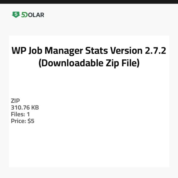 WP Job Manager Stats - Version 2.7.2 (Herunterladbare Zip-Datei)