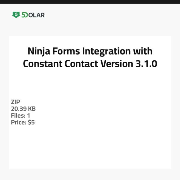 Ninja Forms Integration mit Constant Contact - Version 3.1.0