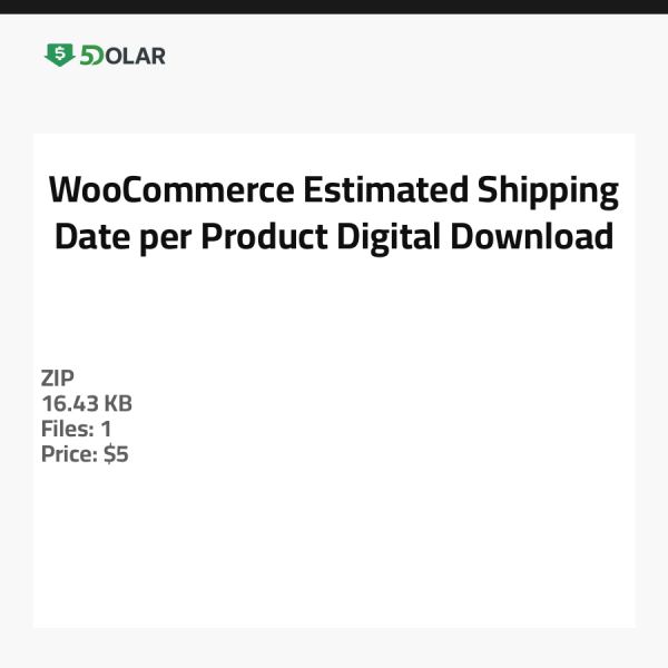 WooCommerce Geschätztes Versanddatum pro Produkt - Digitaler Download
