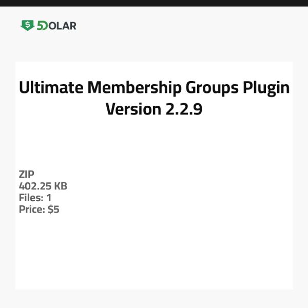 Ultimate Membership Groups Plugin - Version 2.2.9