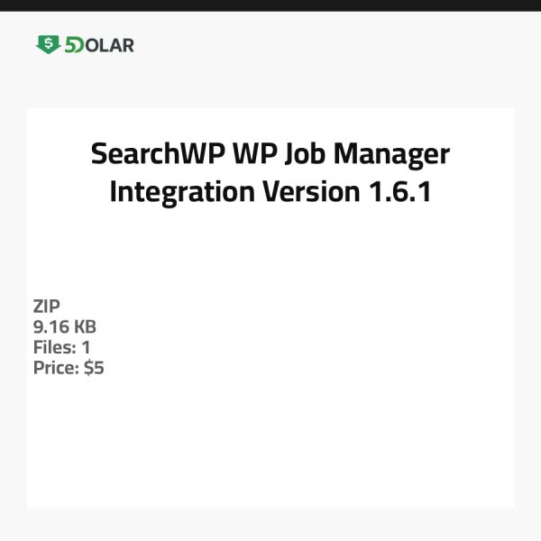 SearchWP WP Job Manager Integration - Version 1.6.1
