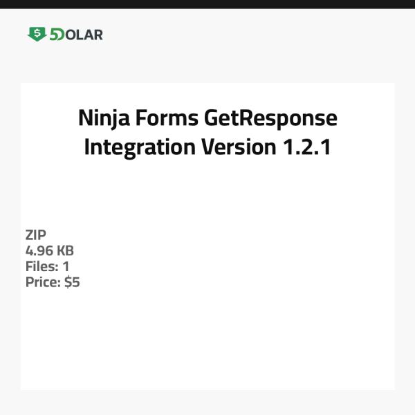 Ninja Forms GetResponse Integration - Version 1.2.1