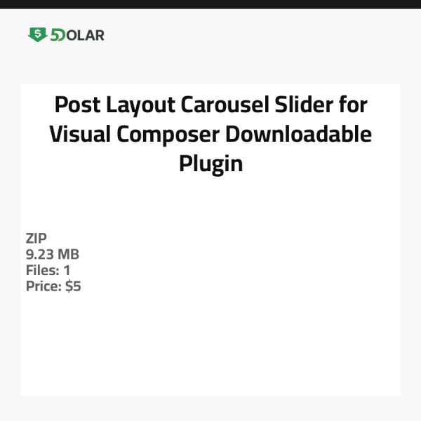 Post Layout Carousel Slider für Visual Composer - Herunterladbares Plugin