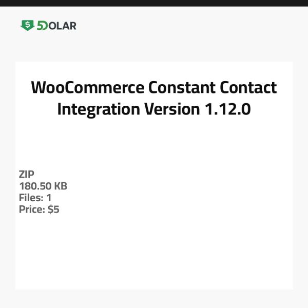 WooCommerce Constant Contact Integration - Version 1.12.0