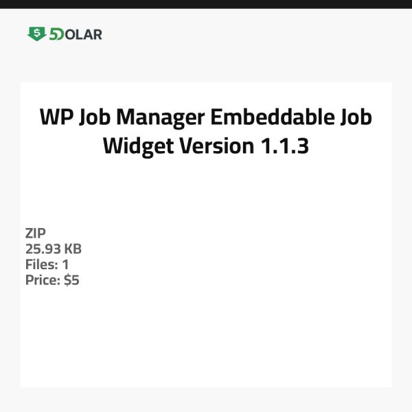 WP Job Manager Einbettbares Job-Widget - Version 1.1.3