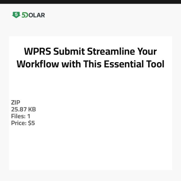 WPRS Submit - Optimieren Sie Ihren Workflow mit diesem unverzichtbaren Tool