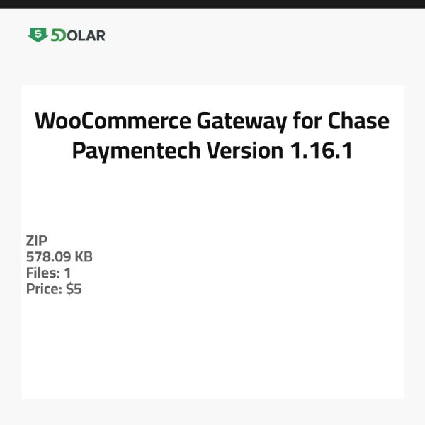 بوابة WooCommerce لـ Chase Paymentech - الإصدار 1.16.1
