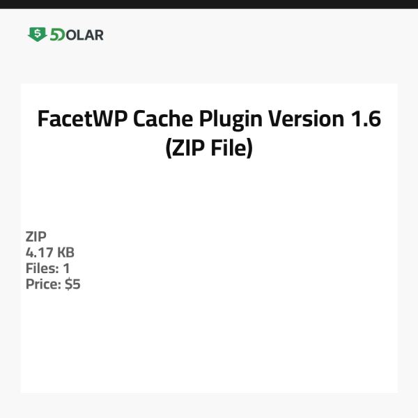 ملحق ذاكرة التخزين المؤقت FacetWP - الإصدار 1.6 (ملف ZIP)