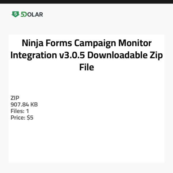 Ninja Forms Campaign Monitor Integration v3.0.5 - Herunterladbare Zip-Datei