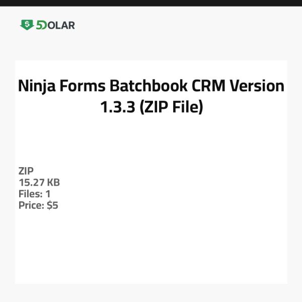 نظام Ninja Forms Batchbook CRM - الإصدار 1.3.3 (ملف ZIP)