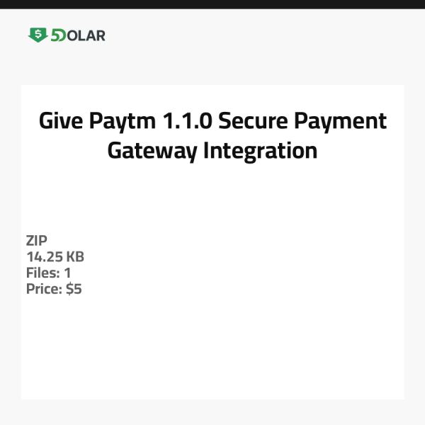 Give Paytm 1.1.0 - Sichere Zahlungs-Gateway-Integration