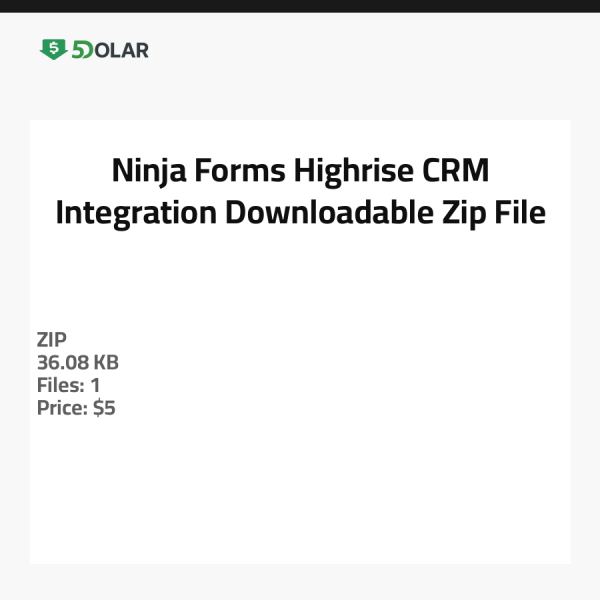 Ninja Forms Highrise CRM Integration - Herunterladbare ZIP-Datei