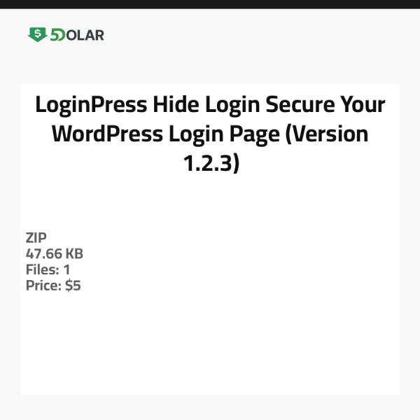 LoginPress Hide Login - Sichern Sie Ihre WordPress-Login-Seite (Version 1.2.3)