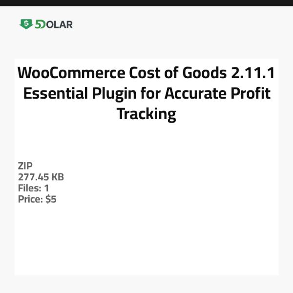 WooCommerce Kosten der Waren 2.11.1 - Essentielles Plugin für genaue Gewinnverfolgung