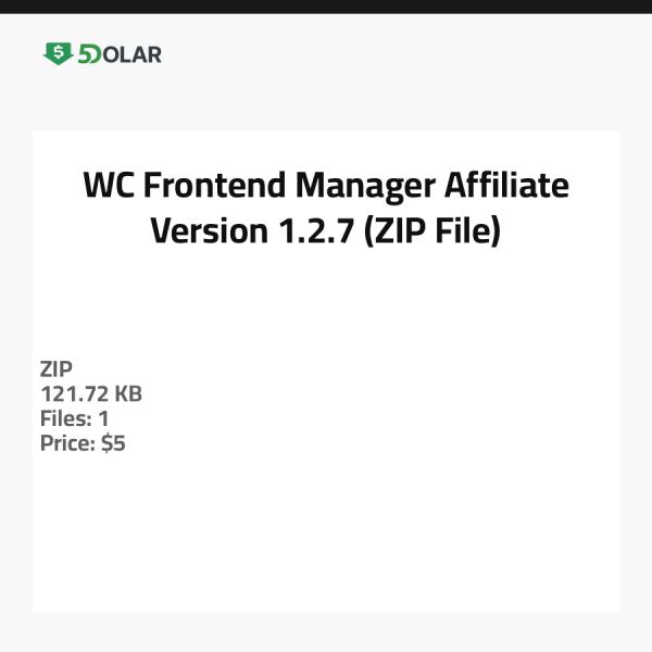 WC Frontend Manager Affiliate - Version 1.2.7 (ZIP-Datei)