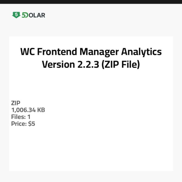 WC Frontend Manager Analytics - Version 2.2.3 (ZIP-Datei)
