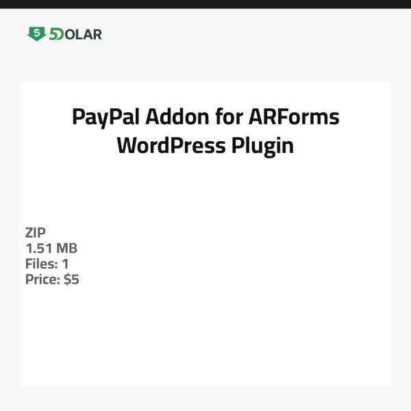 PayPal Addon für ARForms - WordPress Plugin