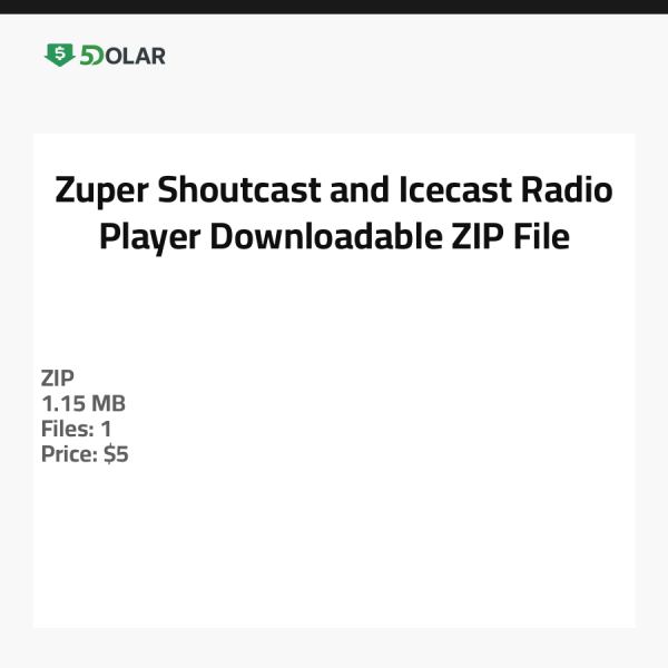 Zuper Shoutcast und Icecast Radio Player - Herunterladbare ZIP-Datei