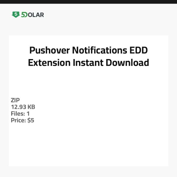 Pushover-Benachrichtigungen EDD-Erweiterung - Sofortiger Download