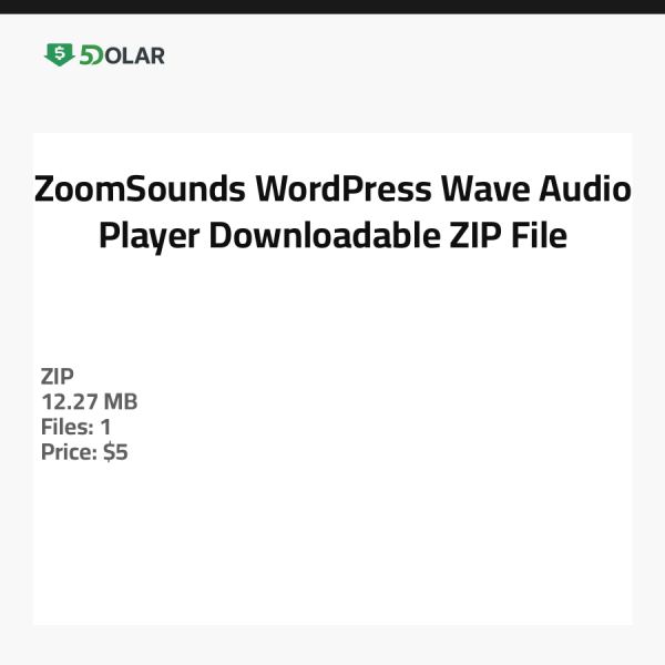 ZoomSounds WordPress Wave Audio Player - Herunterladbare ZIP-Datei