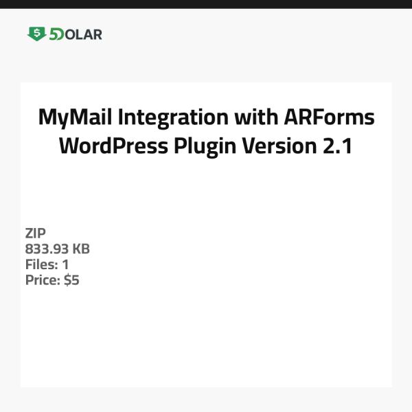 MyMail-Integration mit ARForms WordPress Plugin - Version 2.1