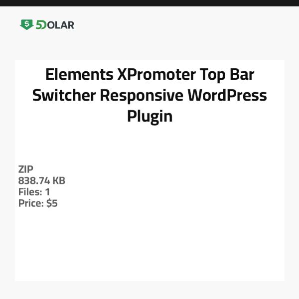 Elements XPromoter Top Bar Switcher - Responsives WordPress-Plugin