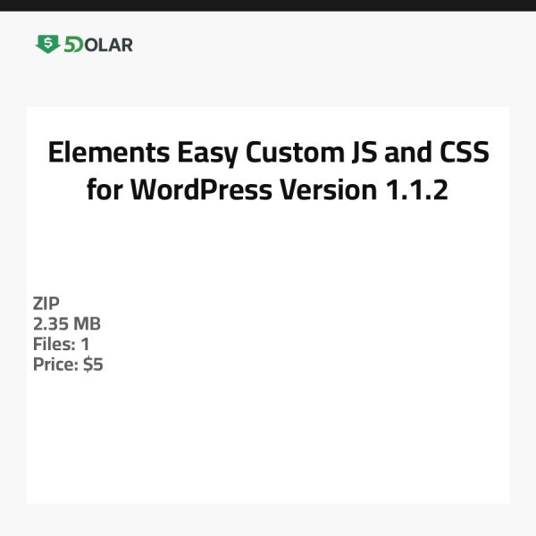 Elements Easy Custom JS und CSS für WordPress - Version 1.1.2