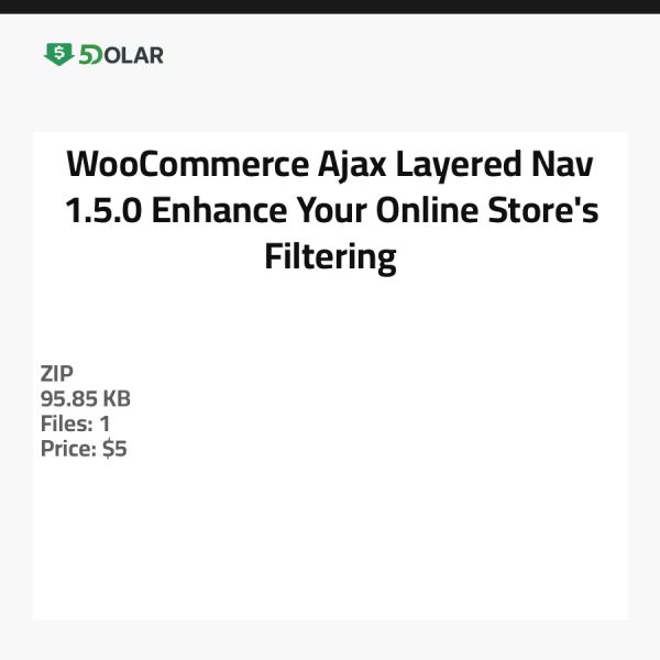 WooCommerce Ajax Layered Nav 1.5.0 - Verbessern Sie die Filterung Ihres Online-Shops