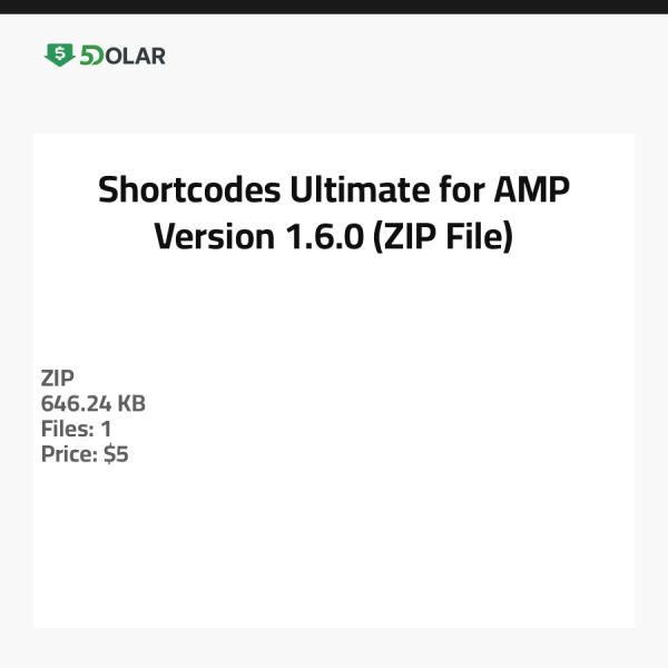 Shortcodes Ultimate für AMP - Version 1.6.0 (ZIP-Datei)