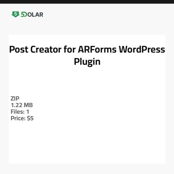 Beitragsgenerator für ARForms - WordPress-Plugin