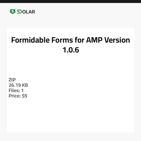 Formidable Forms für AMP - Version 1.0.6