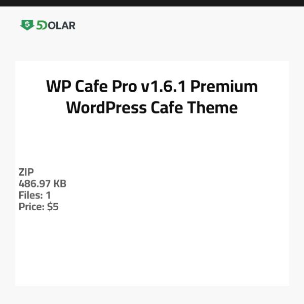 WP Cafe Pro v1.6.1 - Premium WordPress Café-Thema