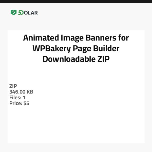 Animierte Bildbanner für WPBakery Page Builder - Herunterladbare ZIP