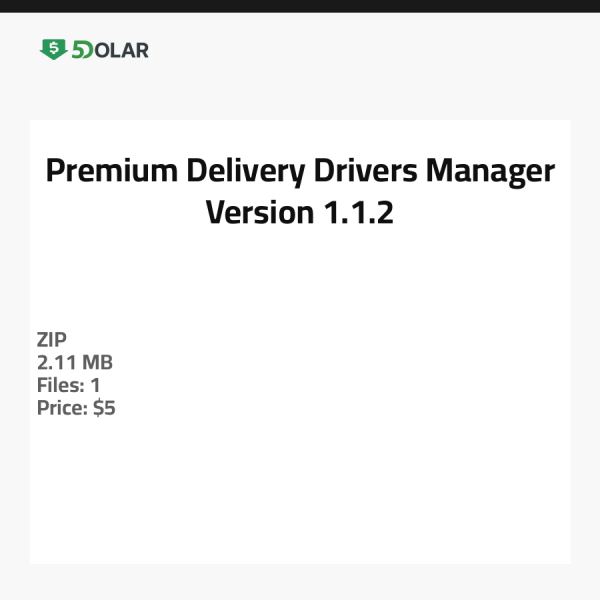 Premium Lieferfahrer-Manager - Version 1.1.2