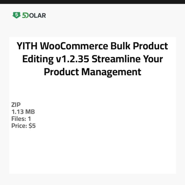 YITH WooCommerce Bulk Product Editing v1.2.35 - Optimieren Sie Ihr Produktmanagement