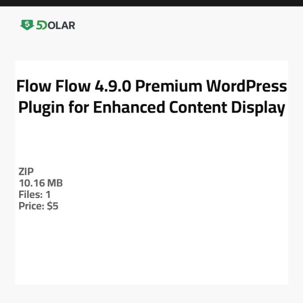 Flow Flow 4.9.0 - Premium WordPress-Plugin für verbesserte Inhaltsanzeige