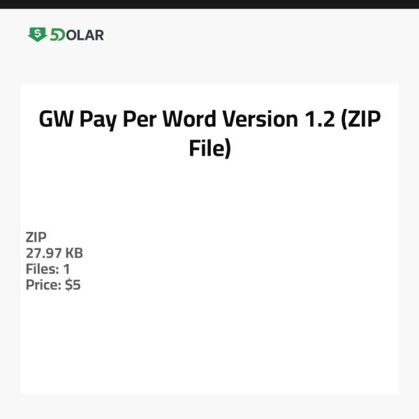 GW Pay Per Word - Version 1.2 (ZIP-Datei)