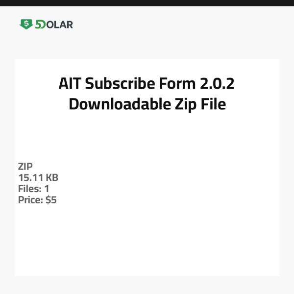 AIT Subscribe Form 2.0.2 - Herunterladbare Zip-Datei