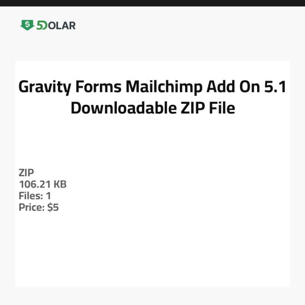 إضافة Gravity Forms Mailchimp 5.1 - ملف ZIP قابل للتنزيل