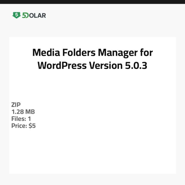 Media Folders Manager für WordPress - Version 5.0.3