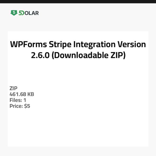 WPForms Stripe Integration - Version 2.6.0 (Downloadbares ZIP)