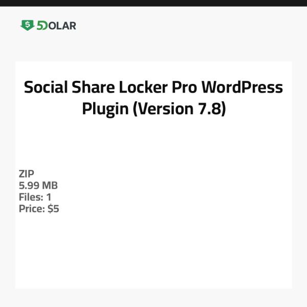 Social Share Locker Pro - WordPress Plugin (Version 7.8)