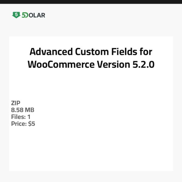 Erweiterte benutzerdefinierte Felder für WooCommerce - Version 5.2.0