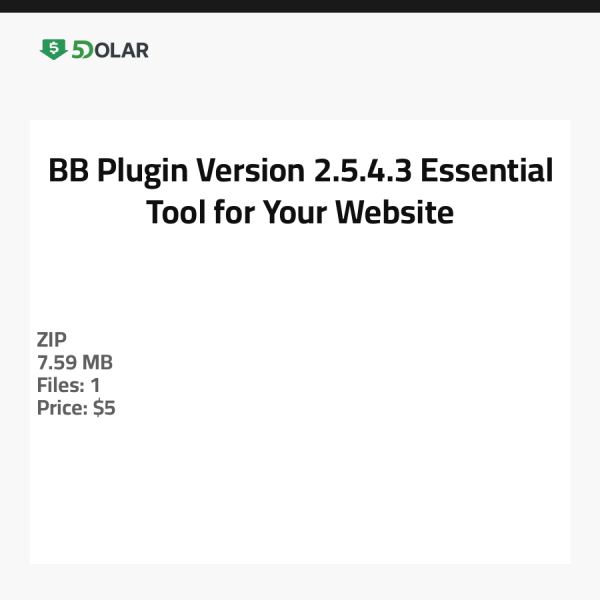 BB Plugin Version 2.5.4.3 - Essenzielles Werkzeug für Ihre Website