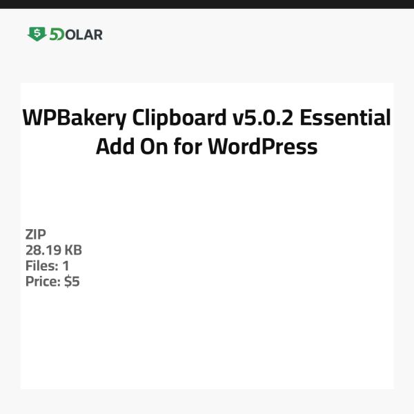 WPBakery Clipboard v5.0.2 - Essentielles Add-On für WordPress