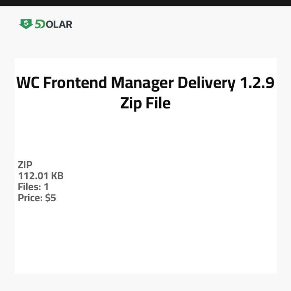 WC Frontend Manager Delivery 1.2.9 - Zip-Datei