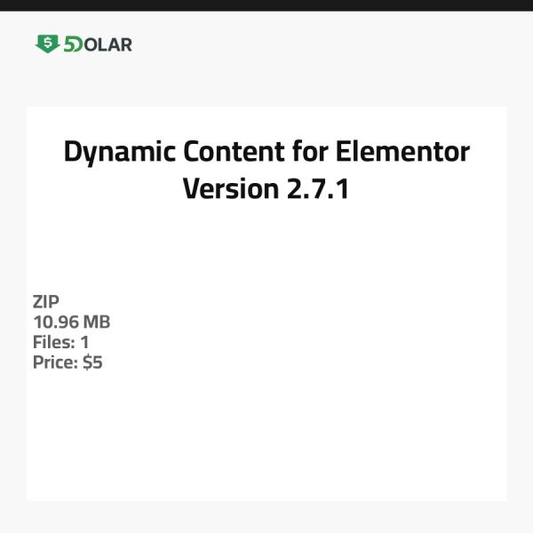 Dynamischer Inhalt für Elementor - Version 2.7.1
