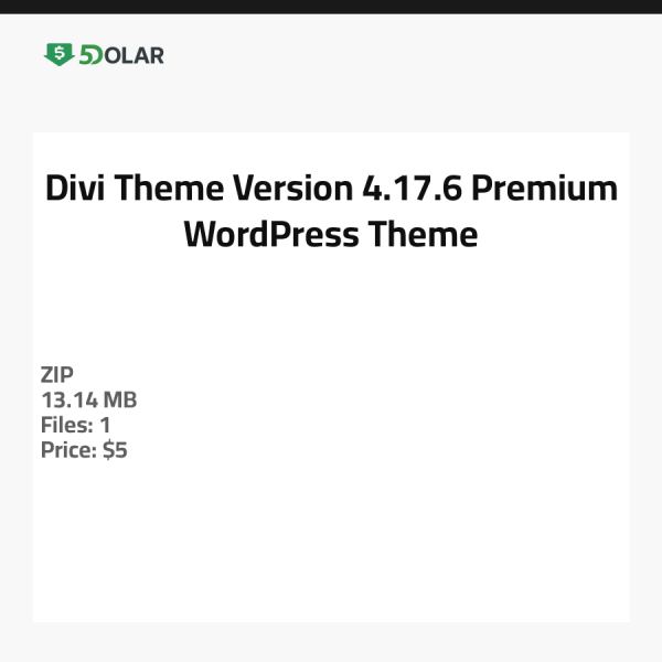 Divi Theme Version 4.17.6 - Premium WordPress Theme